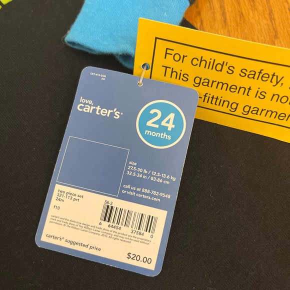 NEW Carter’s Baby Cotton Sleepwear Sz 24  months NWT - Picture 5 of 7